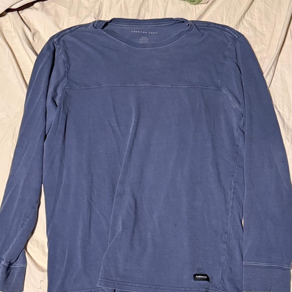 American Eagle Outfitters Men's Slate Long Sleeve Tee
